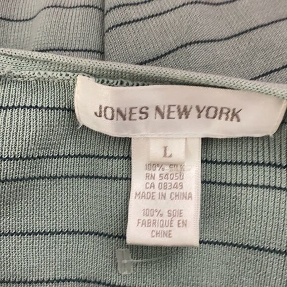 Vintage Jones New York Green Striped Button Front Cardigan - Picture 4 of 4